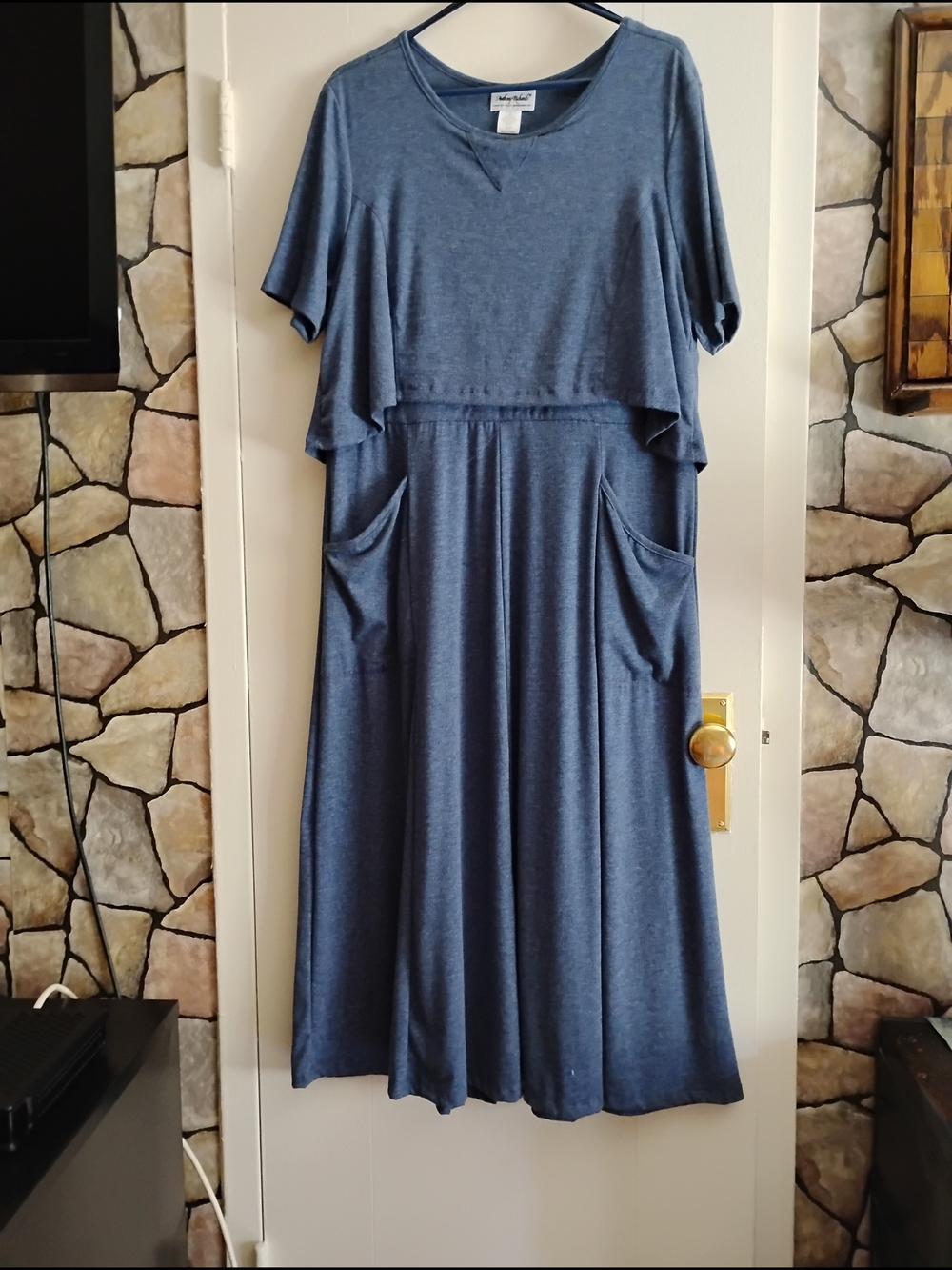 Anthony Richards Blue Midi Dress with Side Pockets